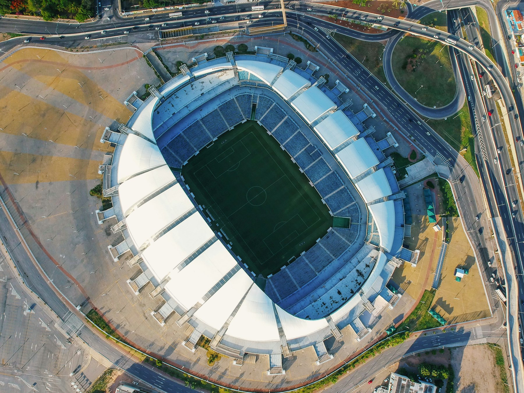 Aerial view of Arena das Dunas soccer stadium in Natal Brazil